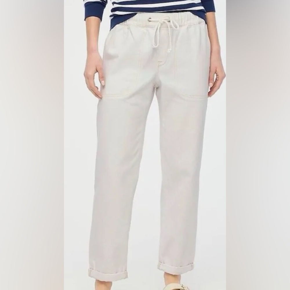 J.Crew Factory Drawstring White Jeans